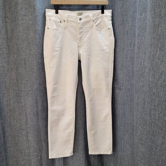 J CREW Women's Vintage Straight White Denim Jeans Ankle Length Size 30 - Picture 3 of 11